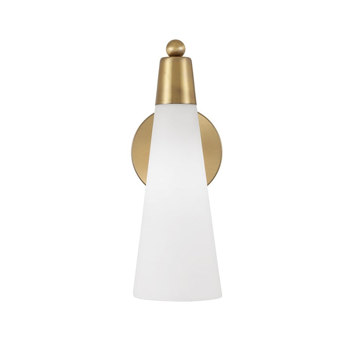 Capital Lighting Tess 1 Light Sconce, Aged Brass/Soft White Glass