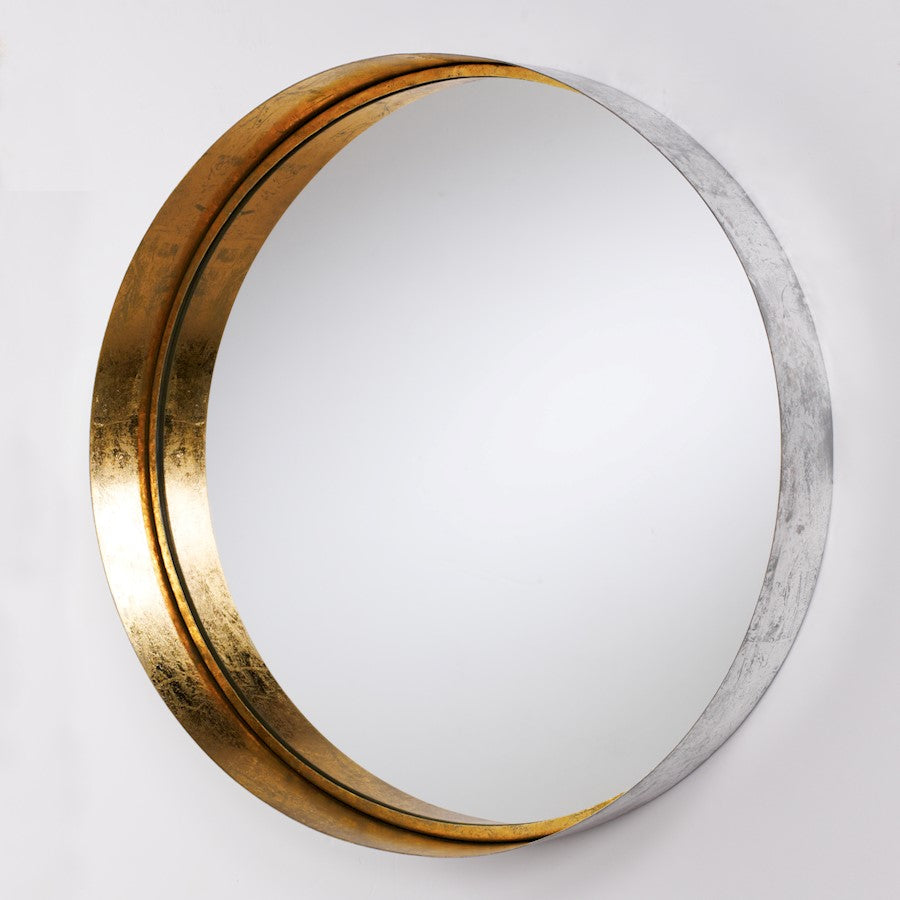 Capital Lighting Round Decorative Mirror, Silver Leaf & Gold Leaf