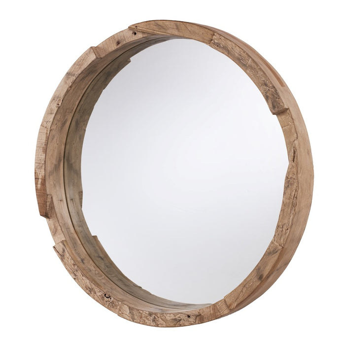Capital Lighting Round Decorative Mirror, Natural Wood