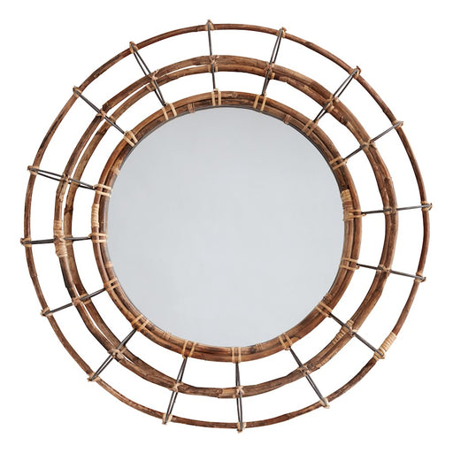 Capital Lighting Decorative Mirror, Blazed Rattan/Nordic Grey