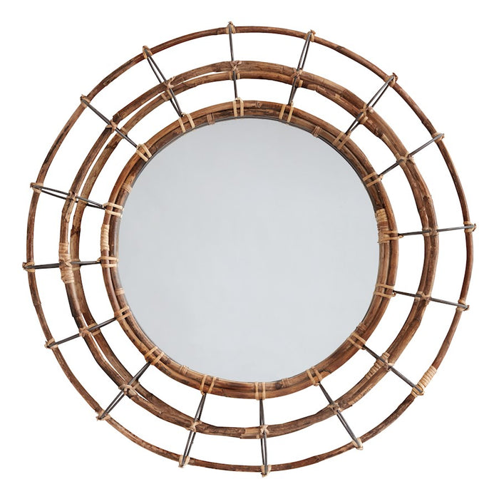 Capital Lighting Decorative Mirror, Blazed Rattan/Nordic Grey