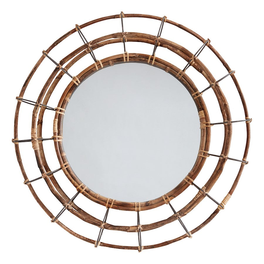 Capital Lighting Decorative Mirror, Blazed Rattan/Nordic Grey