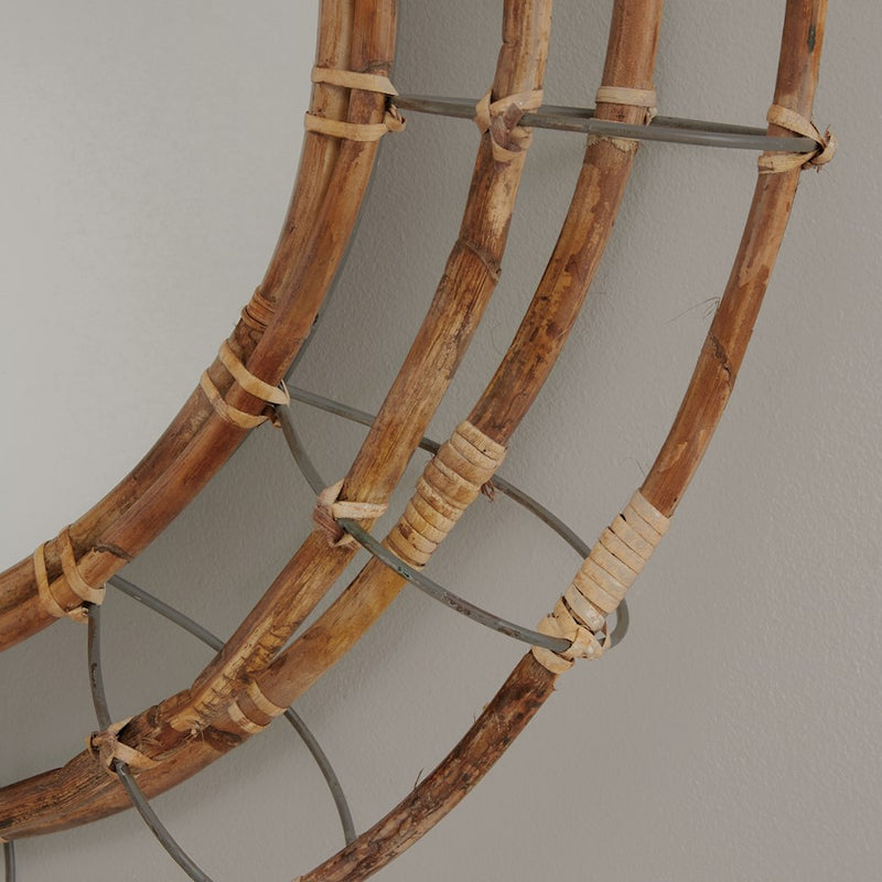 Capital Lighting Decorative Mirror, Blazed Rattan/Nordic Grey