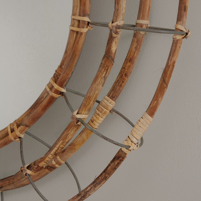 Capital Lighting Decorative Mirror, Blazed Rattan/Nordic Grey