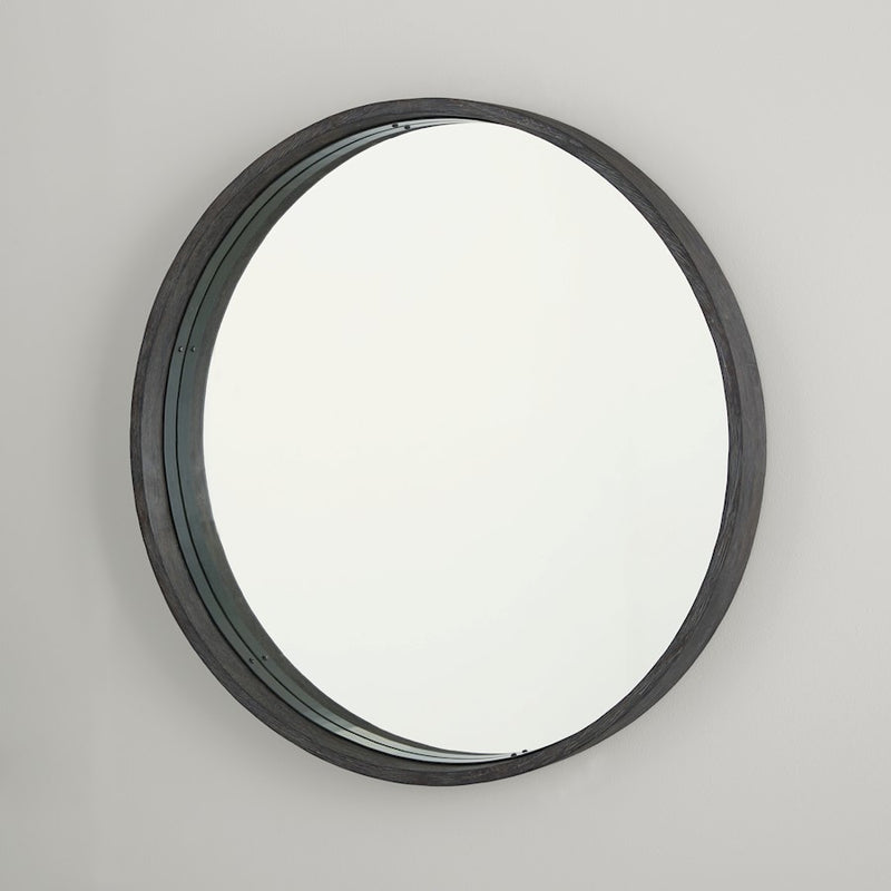 Capital Lighting Wood Frame Mirror, Carbon Grey/Grey Iron
