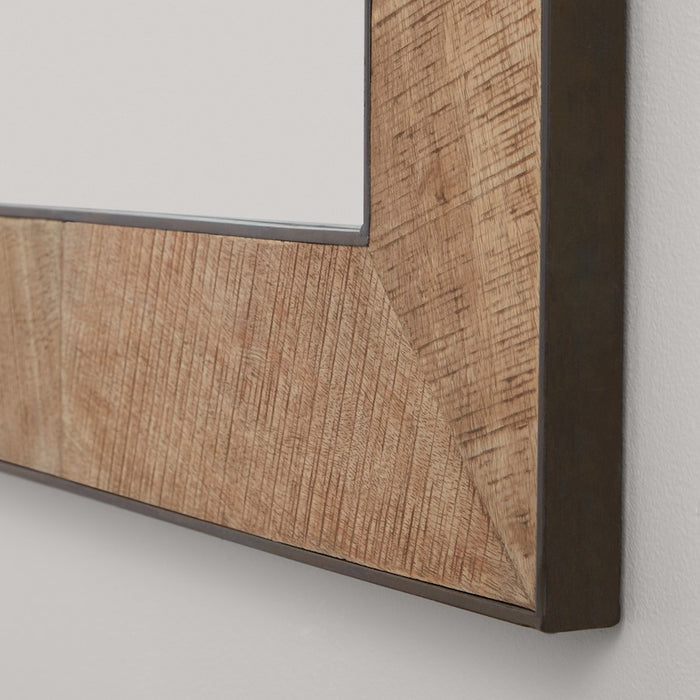 Capital Lighting Decorative Mirror, Rough Sawn Wood, Zinc Metal