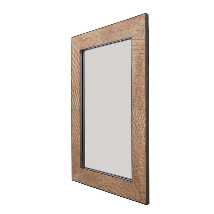 Capital Lighting Decorative Mirror, Rough Sawn Wood, Zinc Metal
