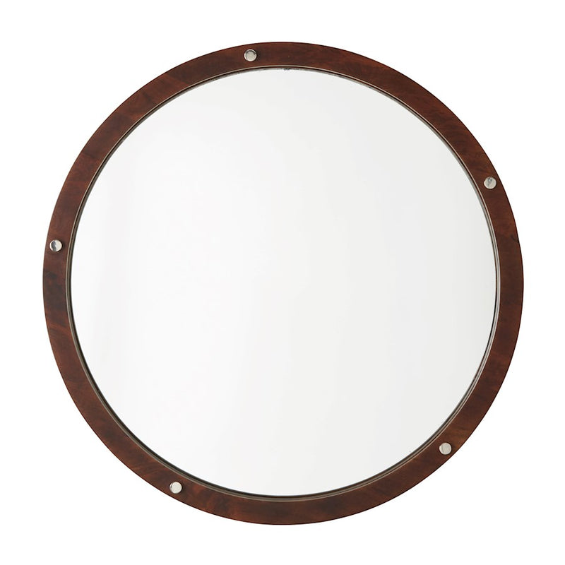 Capital Lighting Decorative Mirror, Dark Wood/Polished Nickel
