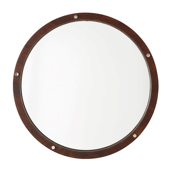 Capital Lighting Decorative Mirror, Dark Wood/Polished Nickel