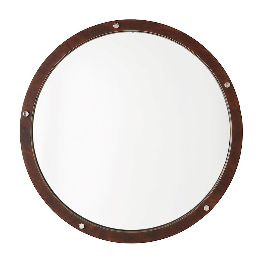 Capital Lighting Decorative Mirror, Dark Wood/Polished Nickel