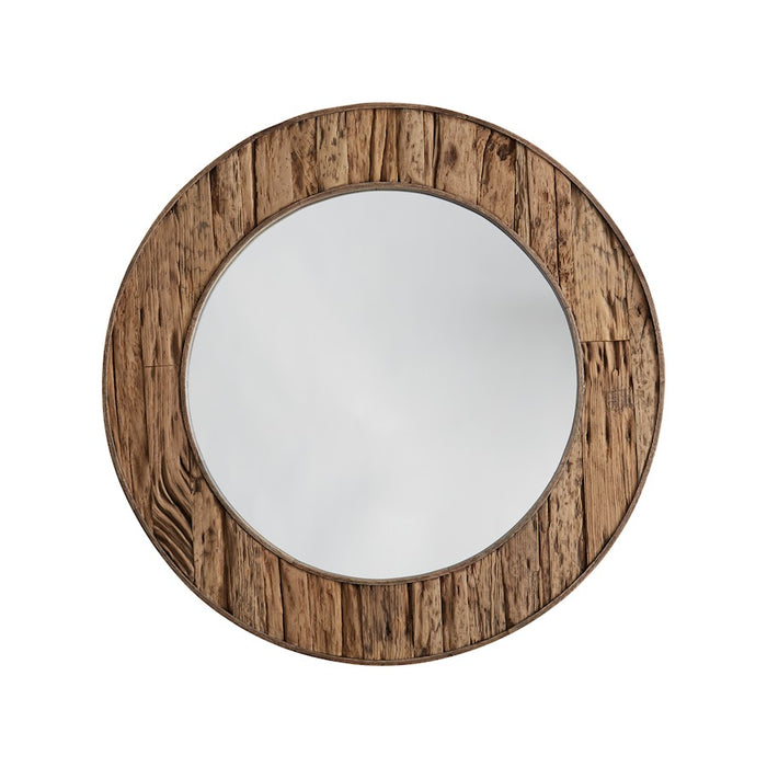 Capital Lighting Round Decorative Mirror, Reclaimed Railroad Ties