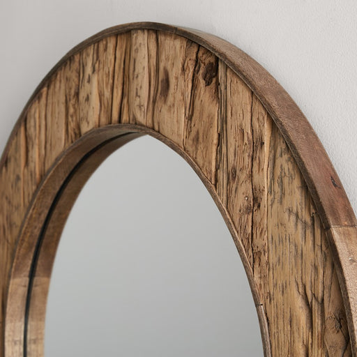 Capital Lighting Round Decorative Mirror, Reclaimed Railroad Ties