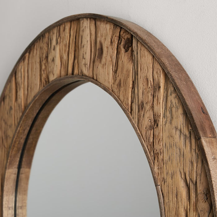Capital Lighting Round Decorative Mirror, Reclaimed Railroad Ties