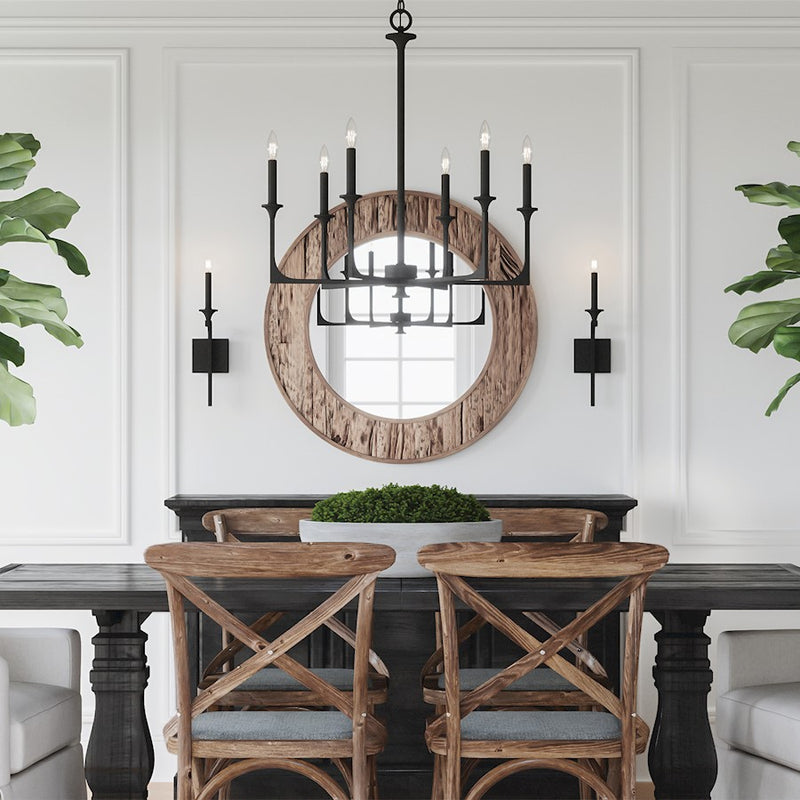 Capital Lighting Round Decorative Mirror, Reclaimed Railroad Ties
