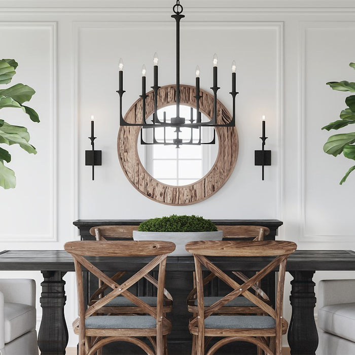 Capital Lighting Round Decorative Mirror, Reclaimed Railroad Ties