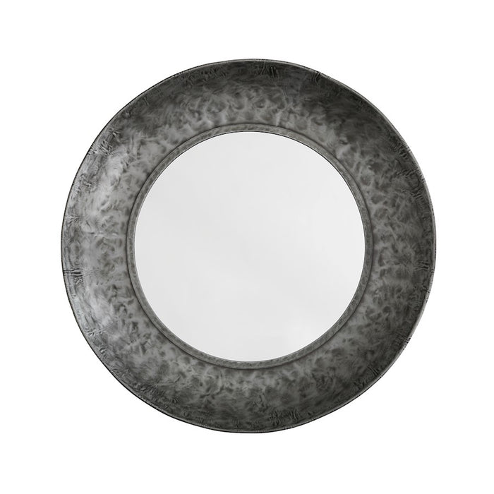 Capital Lighting Round Decorative Mirror, Hammered Aged Zinc