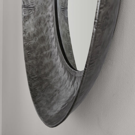 Capital Lighting Round Decorative Mirror, Hammered Aged Zinc