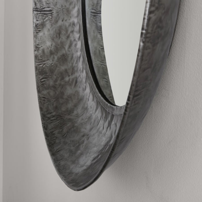 Capital Lighting Round Decorative Mirror, Hammered Aged Zinc