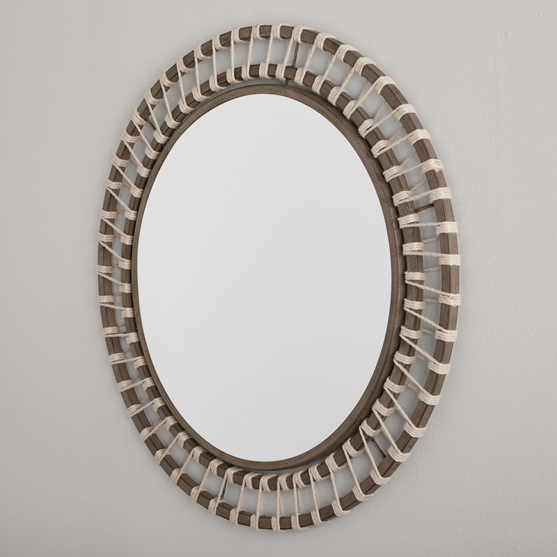 Capital Lighting Round Decorative Mirror, Grey Wash/Grey Iron