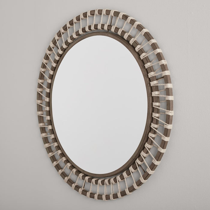 Capital Lighting Round Decorative Mirror, Grey Wash/Grey Iron