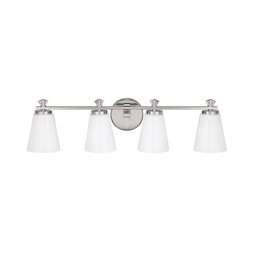 Capital Lighting Alisa 4 Light Bath Vanity, Polished Nickel/Milk