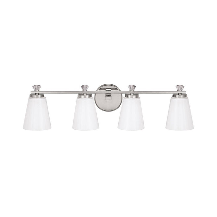 Capital Lighting Alisa 4 Light Bath Vanity, Polished Nickel/Milk