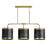 Capital Lighting Barrow 3 Light Island, Galvanized Black/True Brass