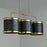 Capital Lighting Barrow 3 Light Island, Galvanized Black/True Brass