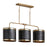 Capital Lighting Barrow 3 Light Island, Galvanized Black/True Brass