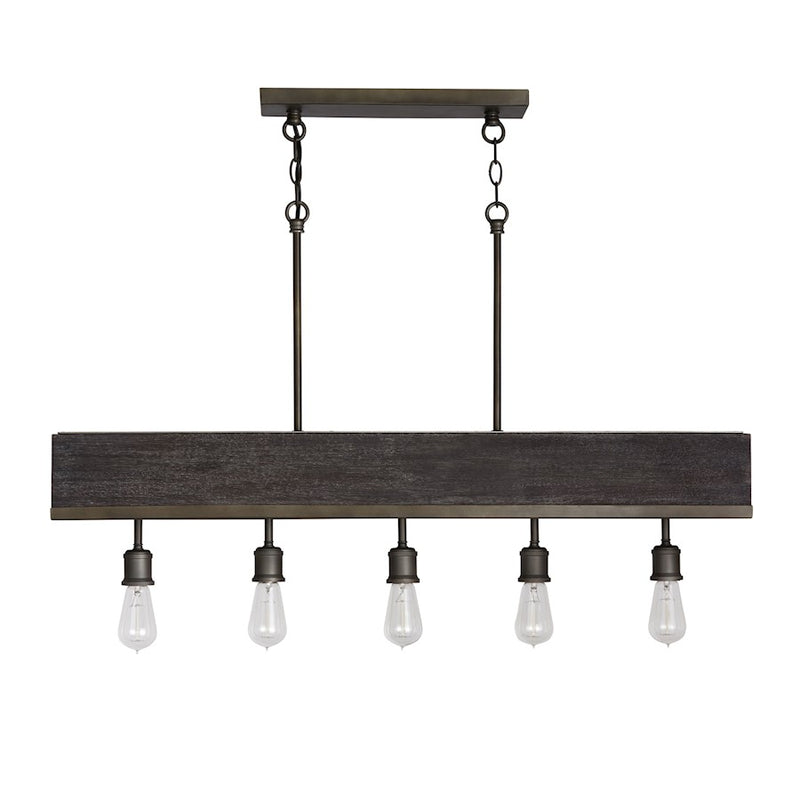 Capital Lighting Ashton 5 Light Island, Carbon Grey/Iron Silk