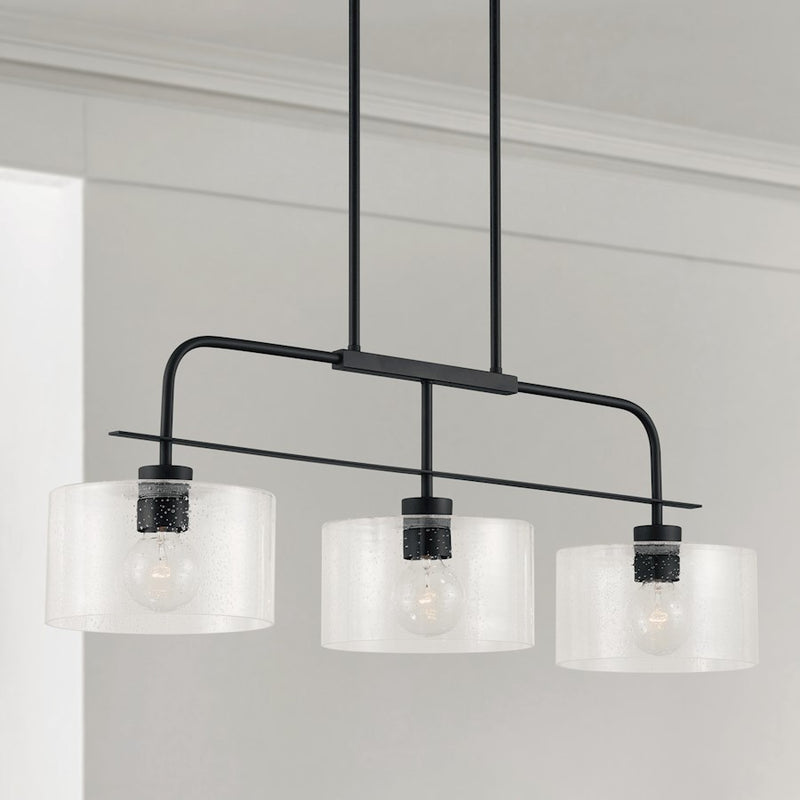 Capital Lighting 3-Light Large Island, Clear Seeded