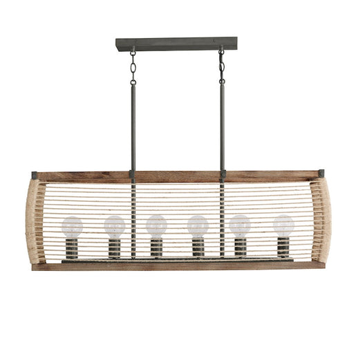 Capital Lighting Jacob 6 Light Island, Grey Wash and Iron Silk