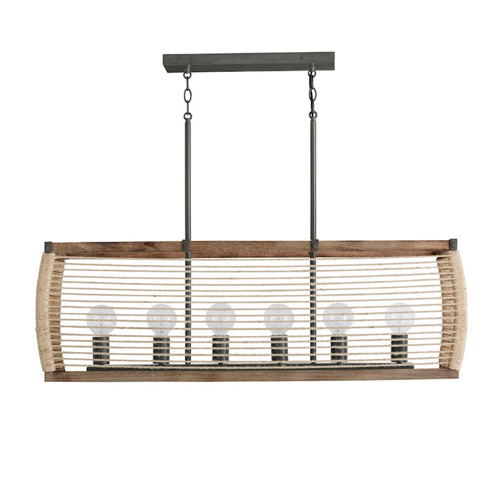 Capital Lighting Jacob 6 Light Island, Grey Wash and Iron Silk