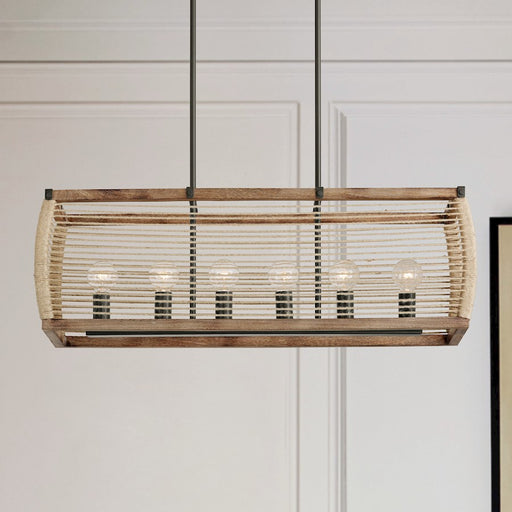 Capital Lighting Jacob 6 Light Island, Grey Wash and Iron Silk