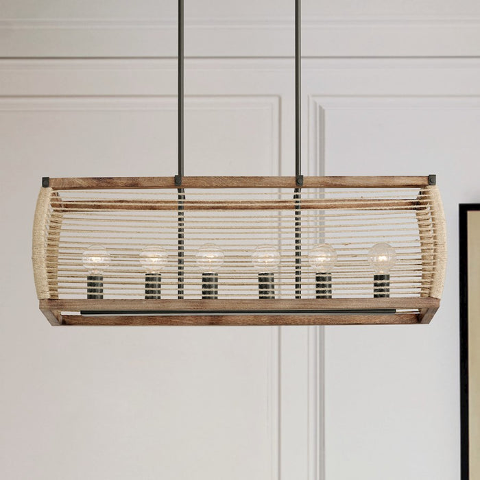 Capital Lighting Jacob 6 Light Island, Grey Wash and Iron Silk