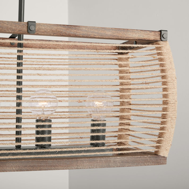 Capital Lighting Jacob 6 Light Island, Grey Wash and Iron Silk