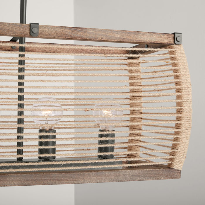 Capital Lighting Jacob 6 Light Island, Grey Wash and Iron Silk