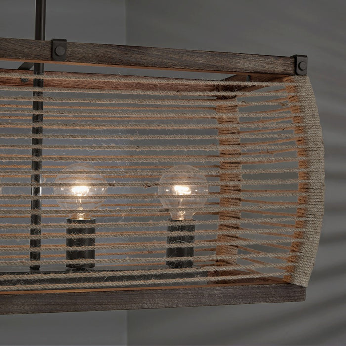 Capital Lighting Jacob 6 Light Island, Grey Wash and Iron Silk