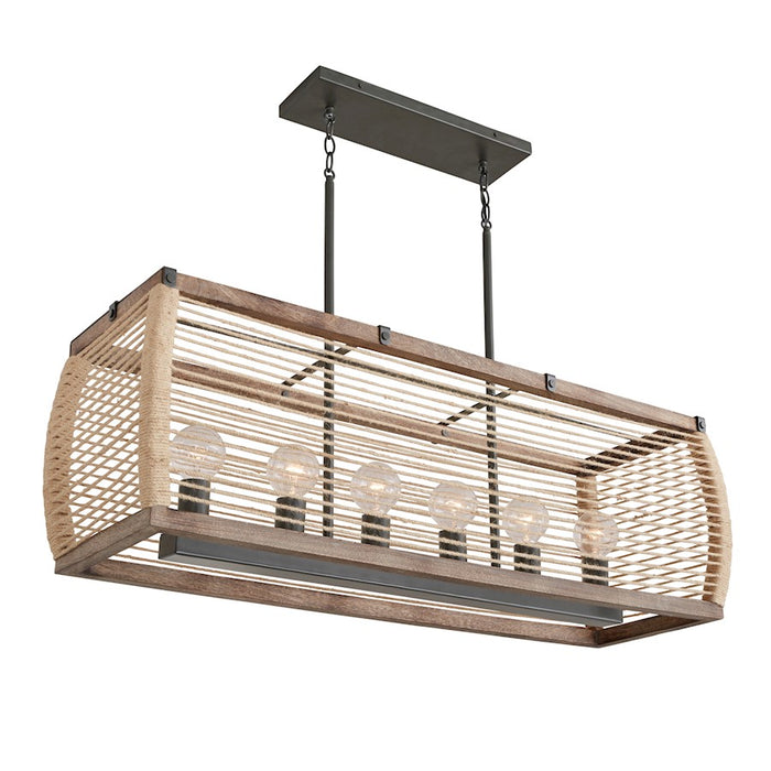 Capital Lighting Jacob 6 Light Island, Grey Wash and Iron Silk