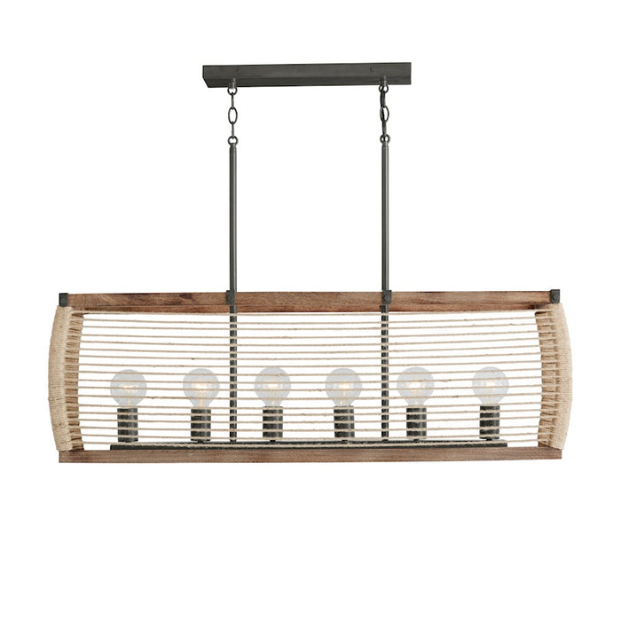 Capital Lighting Jacob 6 Light Island, Grey Wash and Iron Silk