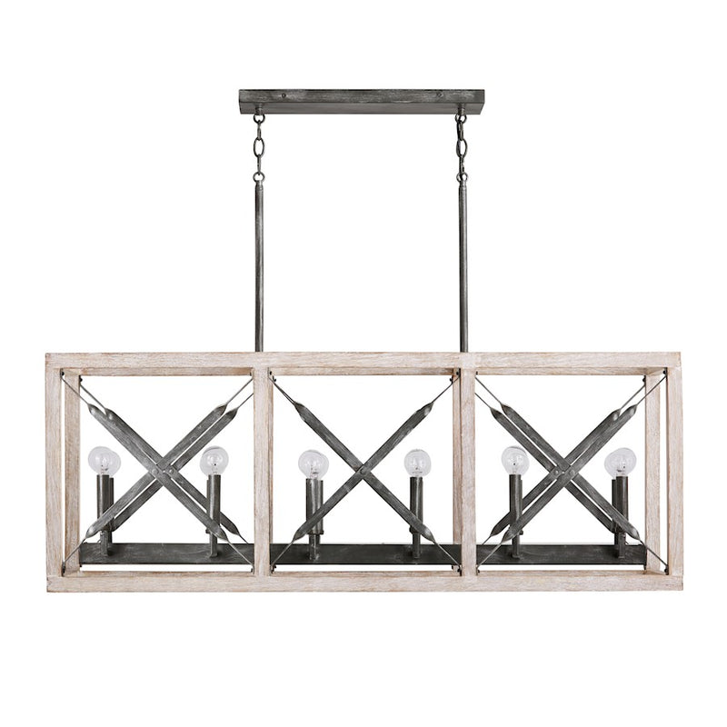 Capital Lighting Remi 12-Light Island, Brushed White Wash Nordic Iron