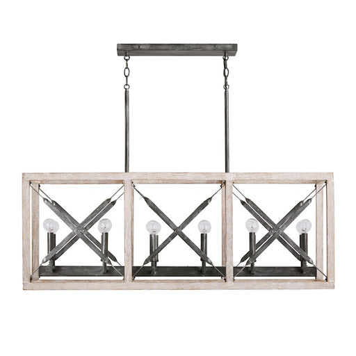 Capital Lighting Remi 12-Light Island, Brushed White Wash Nordic Iron