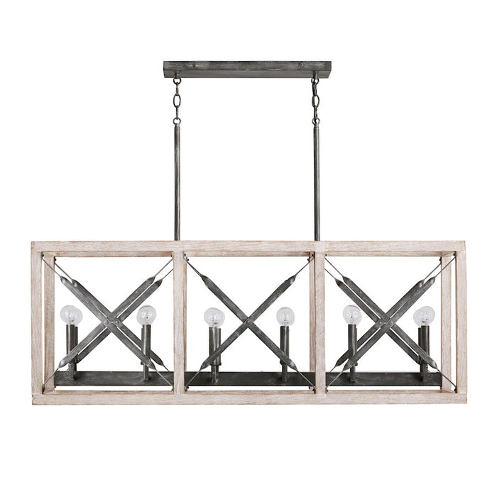Capital Lighting Remi 12-Light Island, Brushed White Wash Nordic Iron