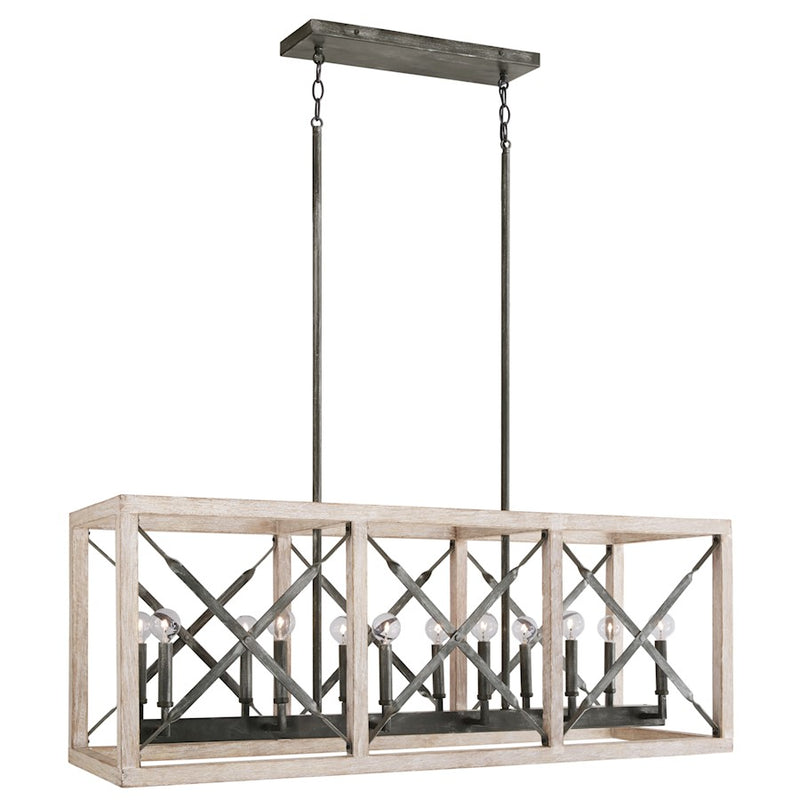 Capital Lighting Remi 12-Light Island, Brushed White Wash Nordic Iron