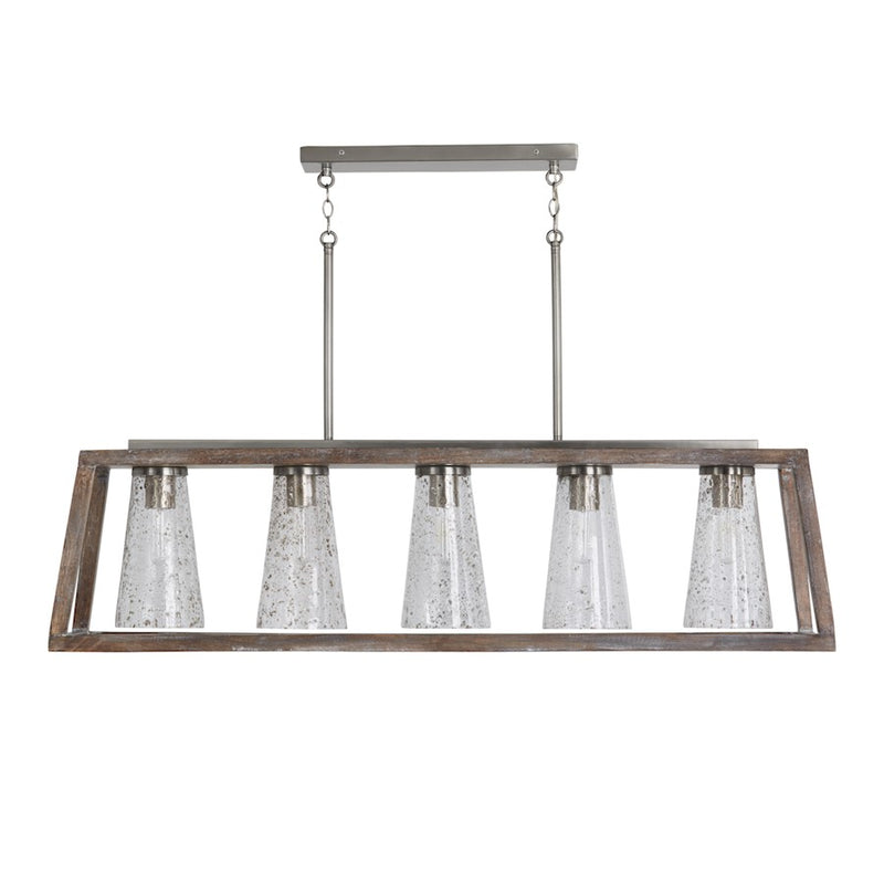 Capital Lighting Connor 5-Light Island, Black Wash Nickel/Clear