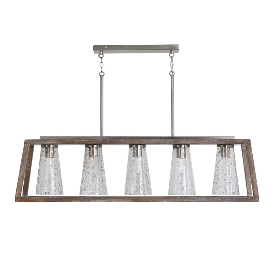 Capital Lighting Connor 5-Light Island, Black Wash Nickel/Clear