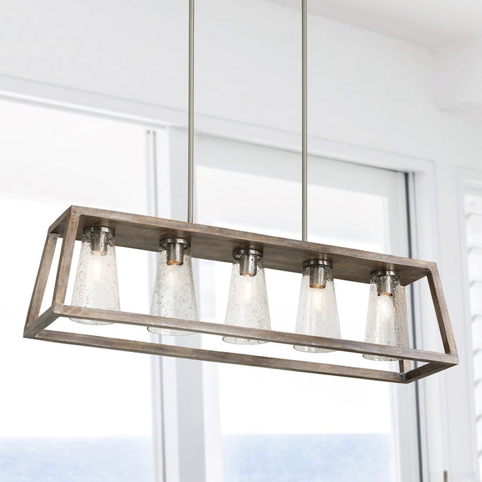Capital Lighting Connor 5-Light Island, Black Wash Nickel/Clear