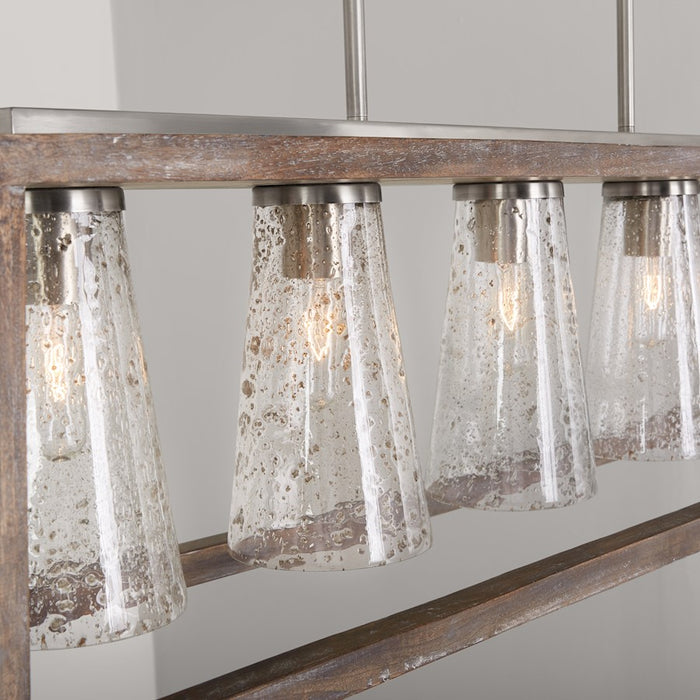 Capital Lighting Connor 5-Light Island, Black Wash Nickel/Clear