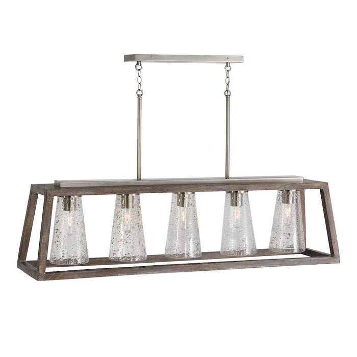 Capital Lighting Connor 5-Light Island, Black Wash Nickel/Clear