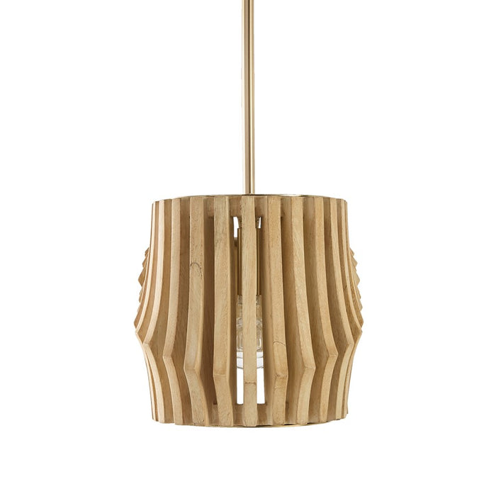 Capital Lighting Archer 6Lt Linear Chandelier, Blonde Wood/Brass